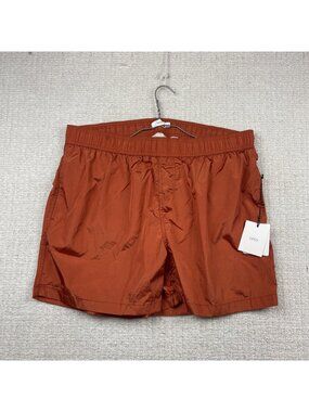 Onia Nylon Crinkle Mulitifuntional Swim Trunks 2XL Burnt Ochre Orange NWT $135
